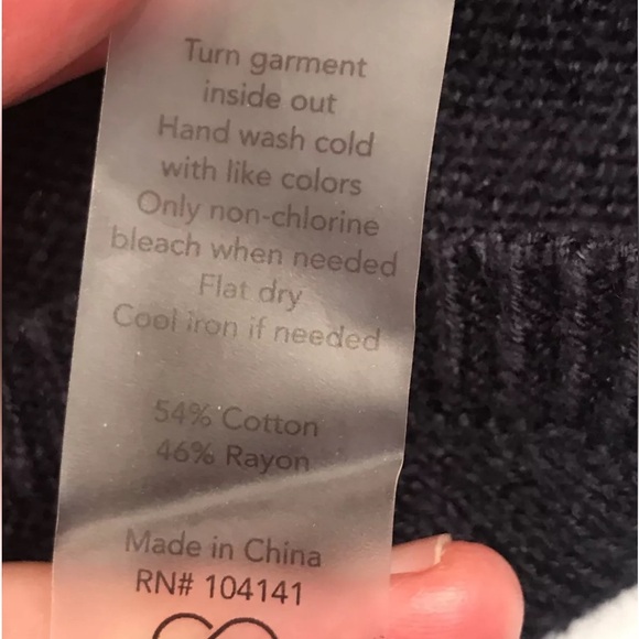 Calia navy BLUE GRAY long SWEATER Carrie Underwood Cotton Rayon Flowy Medium Med - Picture 6 of 10